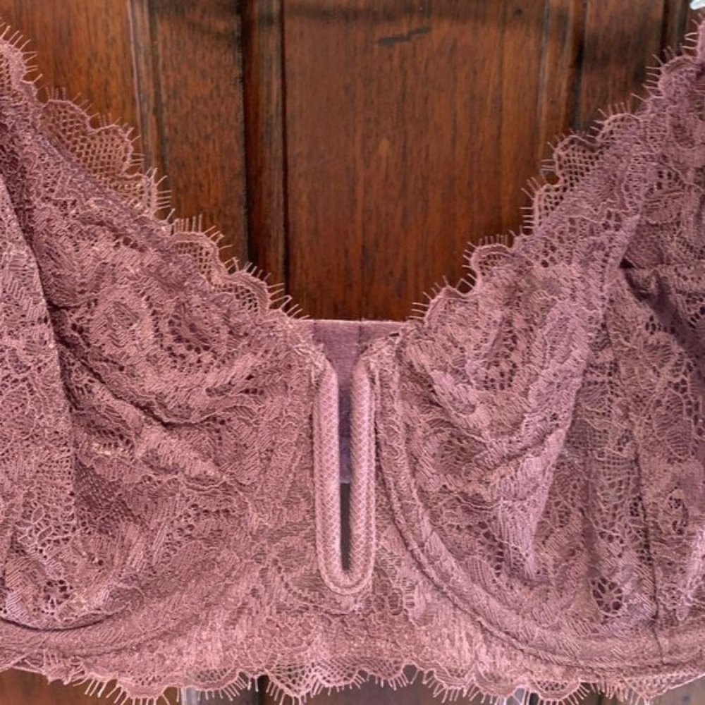 UNLINED BALCONETTE BRA BURGUNDY 34DDD - Picture 6 of 8
